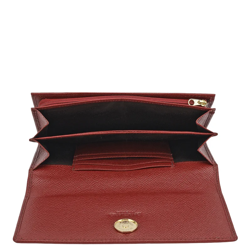 Da Milano Cherry Franzy Leather Ladies Wallet - Cherry for Women | Best Price UAE